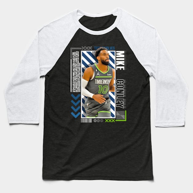 Mike Conley Paper Version 10 Baseball T-Shirt by binchudala